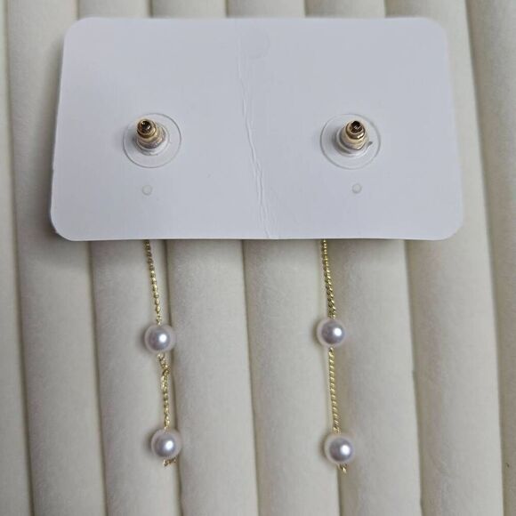 Elegant Vintage Bow Pearl Tassel Stud Earrings - Picture 9 of 9